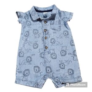 Carter's Little Lion Shorts Romper Size 6M.